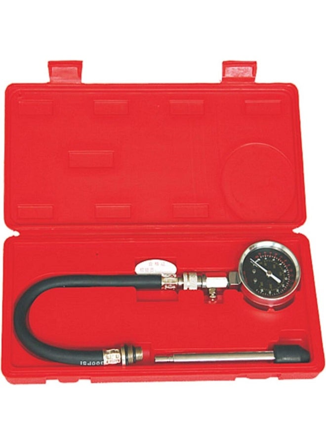 Besita Engine Cylinder Compression Test Kit - 65mm Dual Scale Gauge (PSI/kPa), with Flexible & Rigid Adapters for Petrol Engines